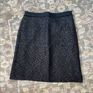 Navy Ann Taylor Tweed Skirt 6